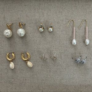 Lot of 6 pairs of earrings: J. Crew, Stella & Dot, Sterling Silver